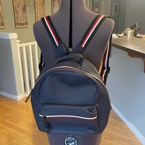 Tommy Hilfiger Black Backpack with Red and White Accents
